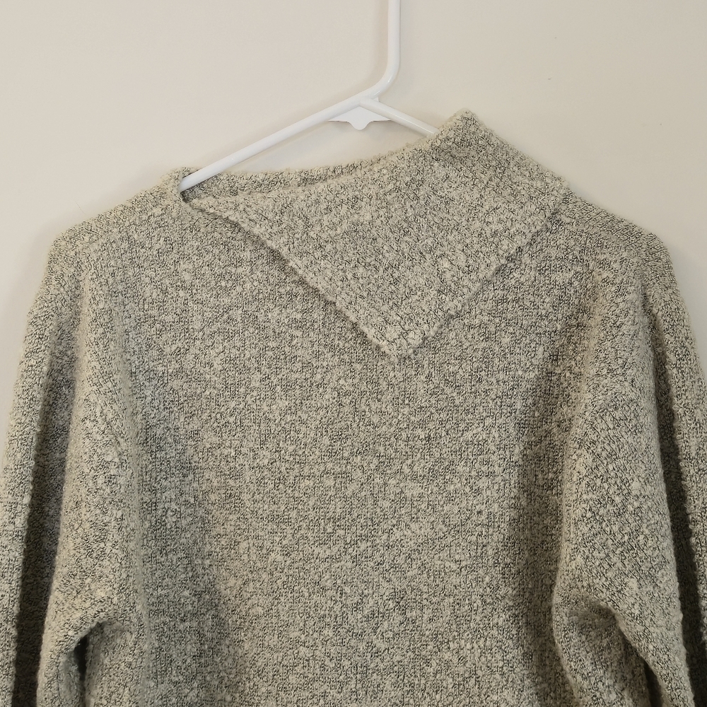 Penmans Medium Grey Marl Vintage Asymmetrical Mock Neck Knit Sweater Gorpcore - Picture 6 of 15